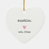 Eenvoudige minimalistische hart aangepaste jaar ni keramisch ornament (Achterkant)