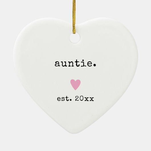 Eenvoudige minimalistische hart aangepaste jaar ni keramisch ornament (Achterkant)