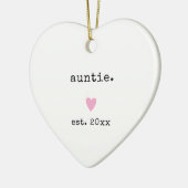 Eenvoudige minimalistische hart aangepaste jaar ni keramisch ornament (Links)