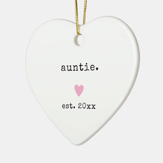 Eenvoudige minimalistische hart aangepaste jaar ni keramisch ornament (Links)