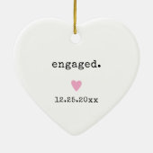 Eenvoudige Minimalistische Hart Aangepaste Jaar ve Keramisch Ornament (Achterkant)