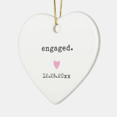 Eenvoudige Minimalistische Hart Aangepaste Jaar ve Keramisch Ornament (Links)