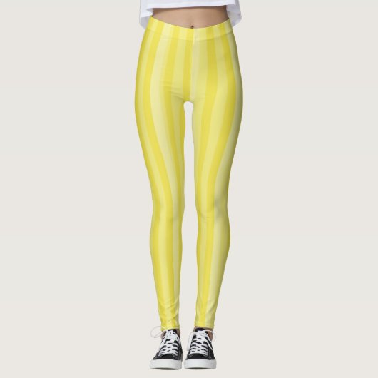 Eenvoudige minimalistische, heldere gele streping leggings (Voorkant)