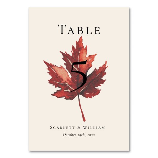 Eenvoudige Minimalistische Herfstblad Cream Bruilo Kaart (Voorkant)