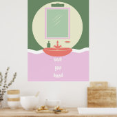 Eenvoudige minimalistische herinnering voor handwa poster (Keuken)