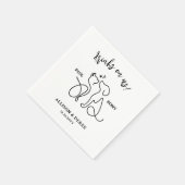 Eenvoudige minimalistische hondenkat naam huisdier servet (Hoek)