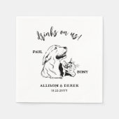 Eenvoudige minimalistische hondenkat naam huisdier servet (Voorkant)