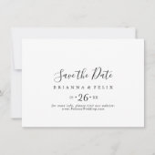 Eenvoudige minimalistische horizontale bruiloft save the date (Voorkant)