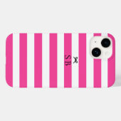 Eenvoudige minimalistische Hot Pink Stripe Bow-Ini Case-Mate iPhone Case (Achterkant (horizontaal))