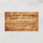 Eenvoudige minimalistische houtbewerking visitekaartje (Achterkant)