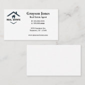 Eenvoudige minimalistische huis Logo makelaar Visitekaartje (Voorkant / Achterkant)