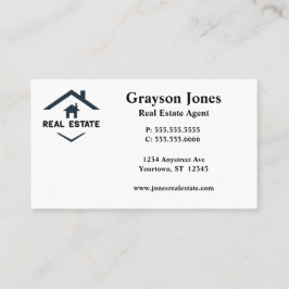 Eenvoudige minimalistische huis Logo makelaar Visitekaartje
