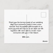 EENVOUDIGE MINIMALISTISCHE Huwelijks Dankkaart Briefkaart (Achterkant)