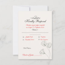 Eenvoudige Minimalistische Huwelijks RSVP Kaart