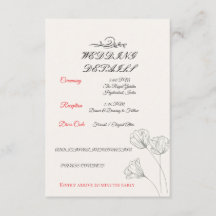 Eenvoudige Minimalistische Huwelijkskaart Details 