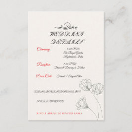 Eenvoudige Minimalistische Huwelijkskaart Details Informatiekaartje