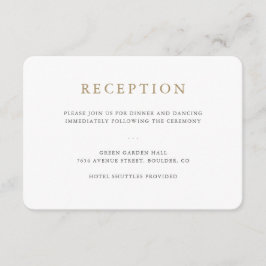 Eenvoudige minimalistische huwelijksreceptie Kaart