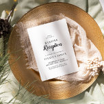 Eenvoudige minimalistische huwelijksreceptie kaart<br><div class="desc">Deze eenvoudige minimalistische bruiloft receptie alleen uitnodiging is perfect voor een elegante bruiloft. Het klassieke ontwerp is voorzien van rustieke zwart-wit typografie met een moderne minimale uitstraling. QSD113</div>