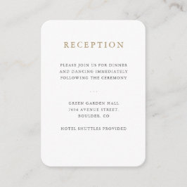 Eenvoudige minimalistische huwelijksreceptie Kaart
