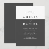Eenvoudige minimalistische huwelijksuitnodiging kaart (Voorkant / Achterkant)