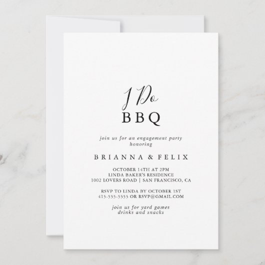 Eenvoudige minimalistische ik doe BBQ Engagement P Kaart (Voorkant)