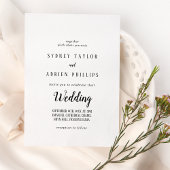 Eenvoudige minimalistische informele bruiloft kaart