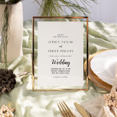 Eenvoudige minimalistische informele bruiloft kaart