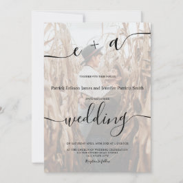 Eenvoudige minimalistische initialen script foto b kaart