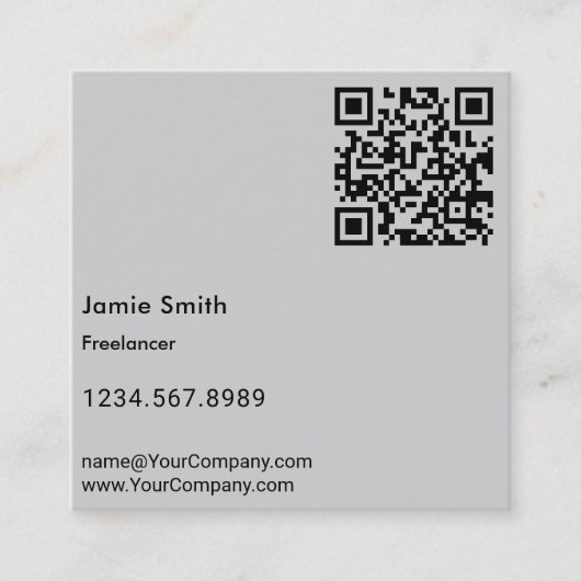 Eenvoudige minimalistische Initialen zwart, Sinaas Vierkante Visitekaartje (Voorkant)