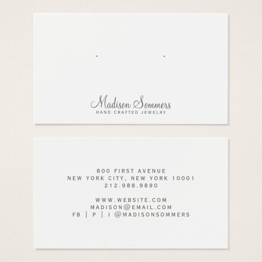 Eenvoudige minimalistische juwelen-Kaarten Visitekaartje (Voorkant /achterkant)