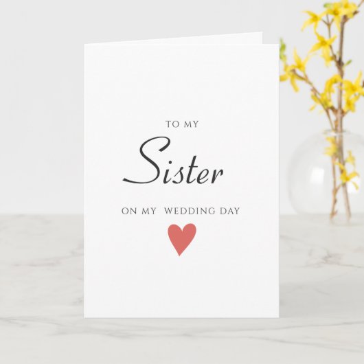 Eenvoudige minimalistische Kaart voor mijn zuster, (Gele Bloem)