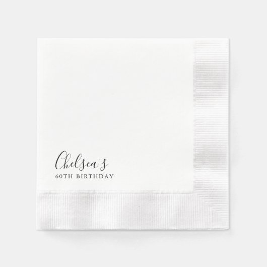 Eenvoudige minimalistische kalligrafie 60ste verja servet (Voorkant)