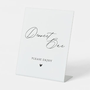 Eenvoudige minimalistische kalligrafie-bruiloft reclamebord met voetstuk