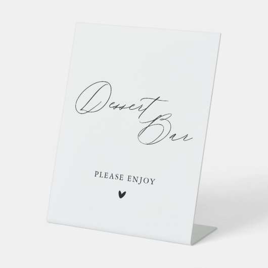 Eenvoudige minimalistische kalligrafie-bruiloft reclamebord met voetstuk (Voorkant)