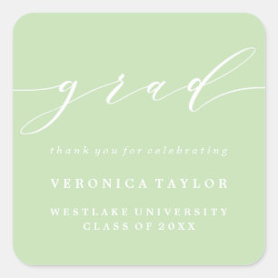 EENVOUDIGE MINIMALISTISCHE KALLIGRAFIE GRADUATIE S VIERKANTE STICKER