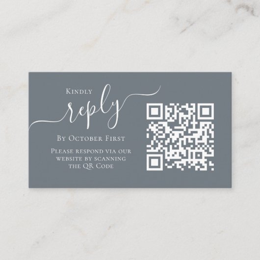 Eenvoudige minimalistische kalligrafie QR-code RSV Informatiekaartje (Voorkant)