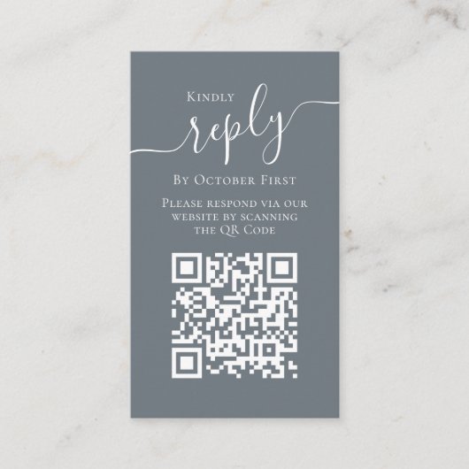 Eenvoudige minimalistische kalligrafie QR-code RSV Informatiekaartje (Voorkant)