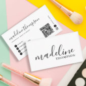 Eenvoudige minimalistische kalligrafie QR-code Visitekaartje