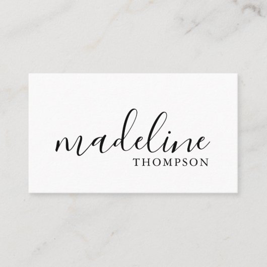 Eenvoudige minimalistische kalligrafie QR-code Visitekaartje (Voorkant)