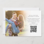 Eenvoudige minimalistische kalligrafie Twee foto-Q Save The Date (Achterkant)