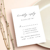Eenvoudige minimalistische kalligrafiescript - keu RSVP kaartje