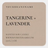 Eenvoudige Minimalistische Kartonnen Rustieke Kraf Vierkante Sticker (Voorkant)