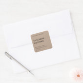 Eenvoudige Minimalistische Kartonnen Rustieke Kraf Vierkante Sticker (Envelop)