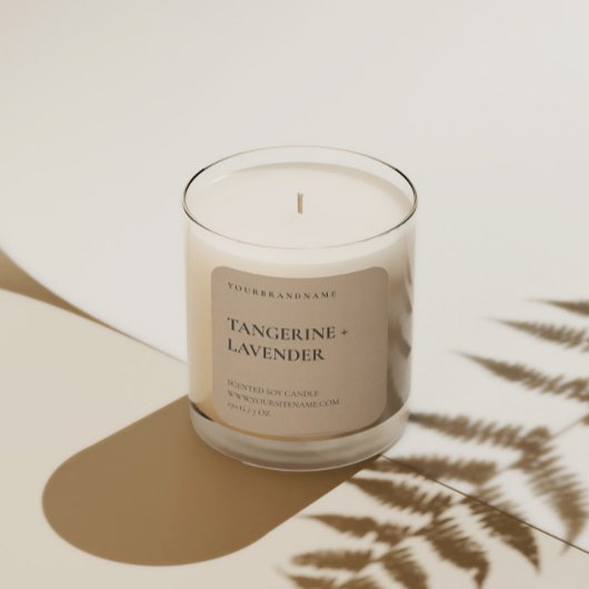 Eenvoudige Minimalistische Kartonnen Rustieke Kraf Vierkante Sticker