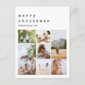 Eenvoudige minimalistische kerst familie foto coll feestdagenkaart (Voorkant)