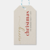 Eenvoudige Minimalistische Kerst Familienaam Cadeaulabel (Voorkant)