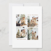 Eenvoudige minimalistische kerst vier foto typogra feestdagenkaart (Voorkant)
