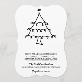 Eenvoudige Minimalistische Kerstboom Vakantie Fees Feestdagenkaart