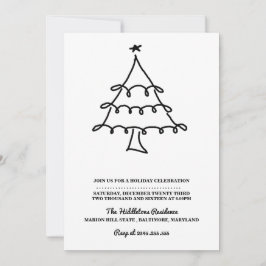 Eenvoudige Minimalistische Kerstboom Vakantie Fees Feestdagenkaart