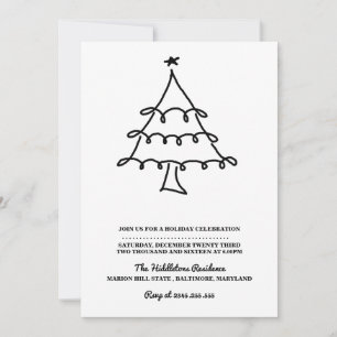 Eenvoudige Minimalistische Kerstboom Vakantie Fees Feestdagenkaart